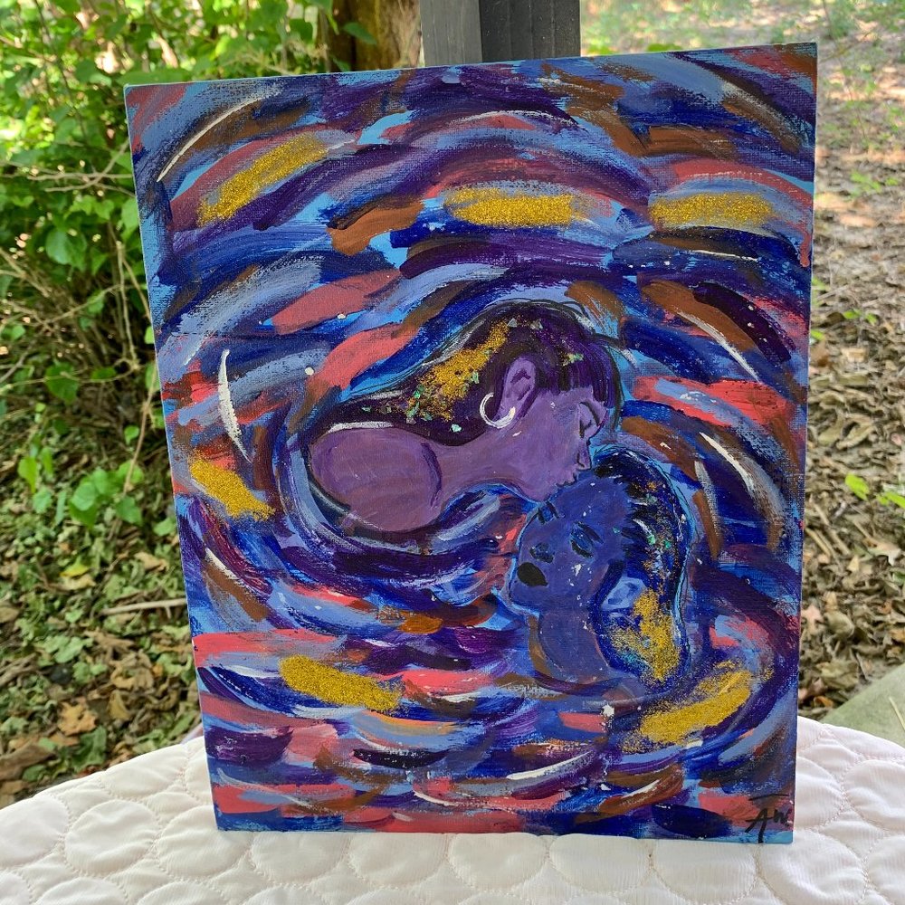 Handmade Lgbtq inspired colorful abstract painting